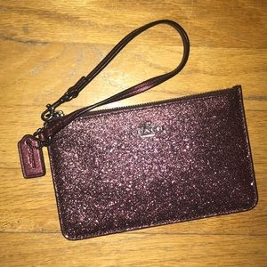 • BRAND NEW • purple, sparkle Coach wristlet •